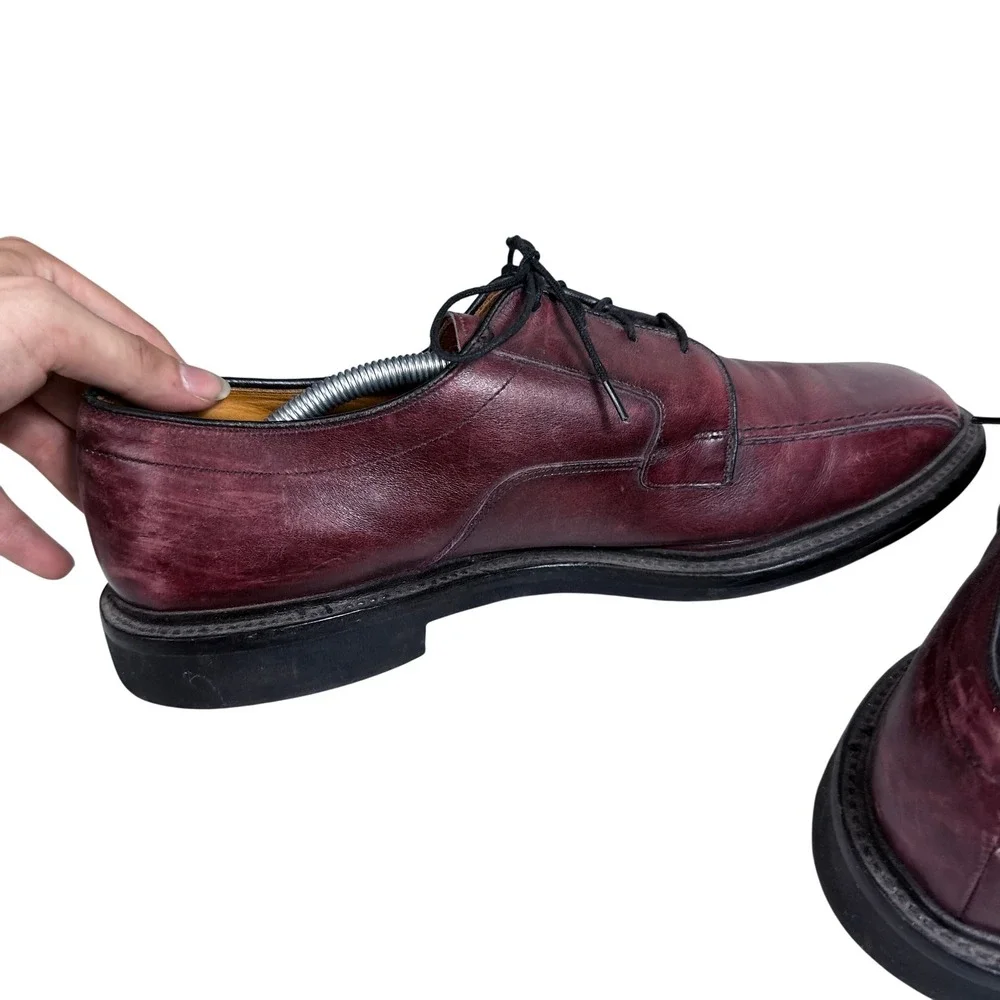 Allen Edmonds Benton Derby Mens 10.5 EEE Burgundy Leather Split Toe Oxford 5971